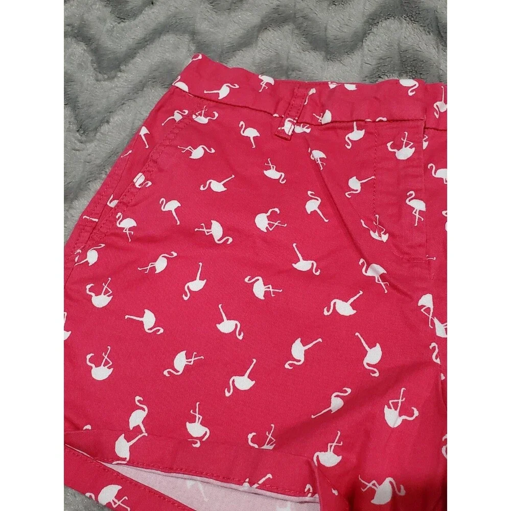 Elle Womens Size 6 Pink Flamingo Bird Walking Shorts